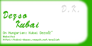 dezso kubai business card